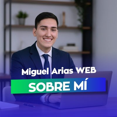 Retrato profesional de Miguel Arias para la sección Sobre mí, desarrollador web y experto en SEO.